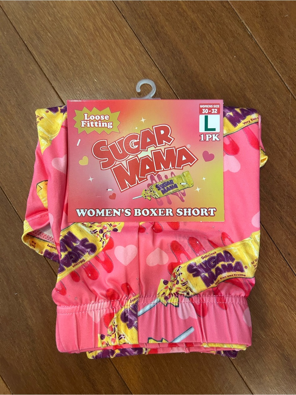 Women's Pink Sugar Mama Boxer Shorts - Loose Fitting size L